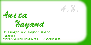 anita wayand business card